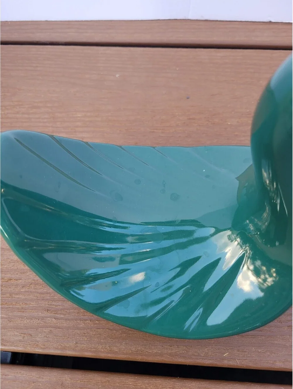 Green Ceramic Swan MCM Towel Soap Holder Bathroom Vtg Hollywood Regency